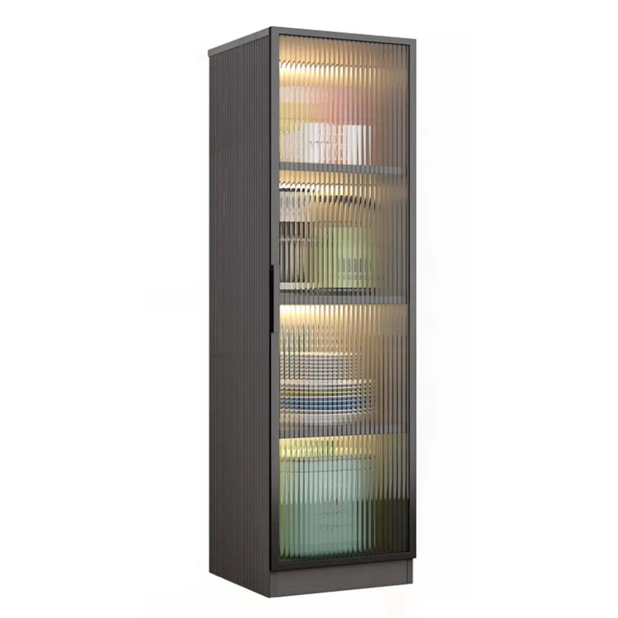 Black modern china tall display cabinets — 12" L x 13" W x 40" H