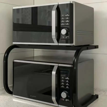 Black Metal Frame Baker's Rack with Microwave Shelf