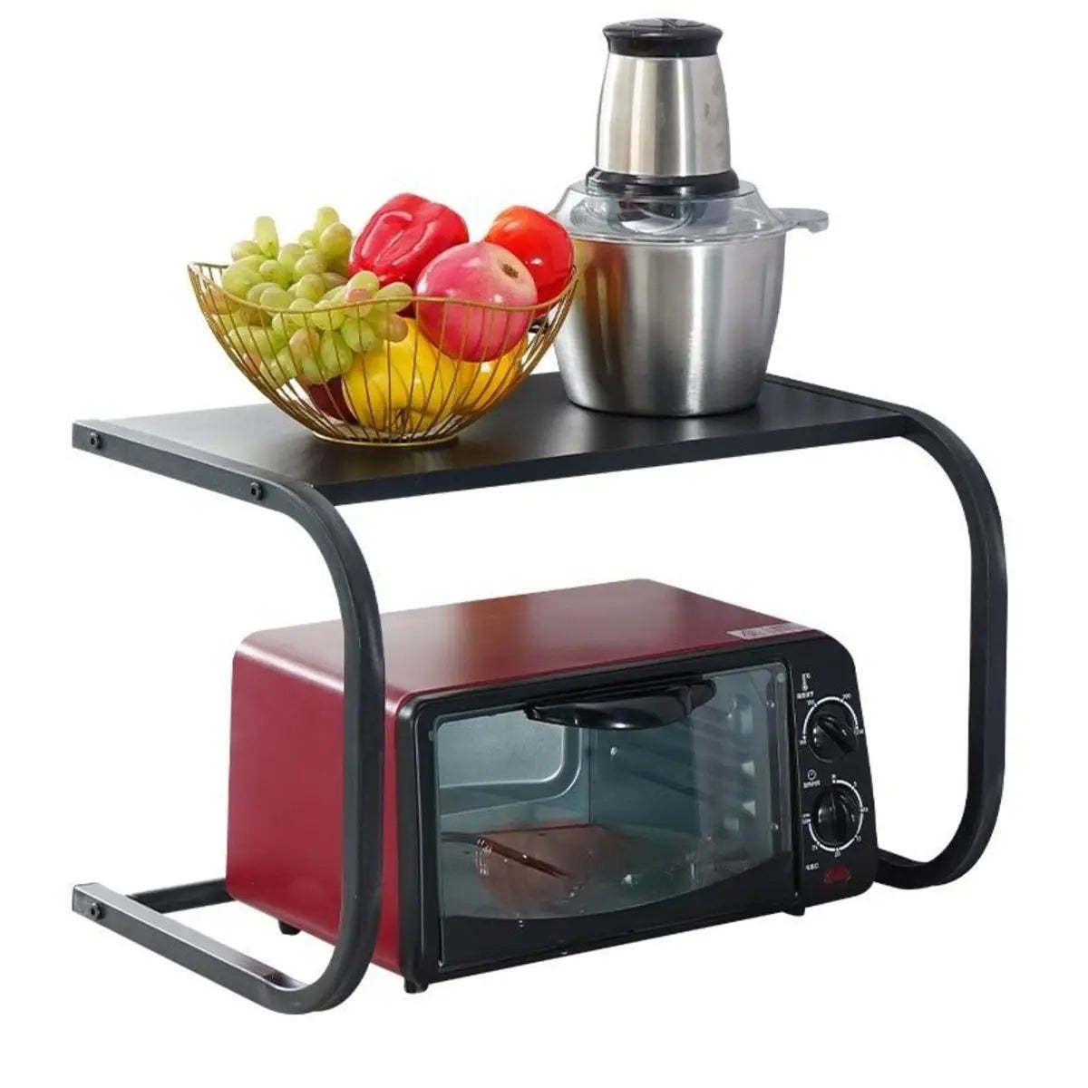 Black Metal Frame Baker's Rack with Microwave Shelf