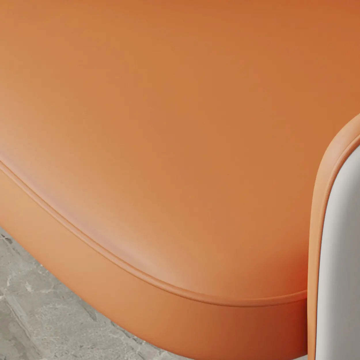 Black Metal-Leg Curved Upholstered Dining Arm Chair — Orange