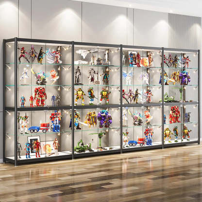 Black Metal LED Clear Display Cabinet