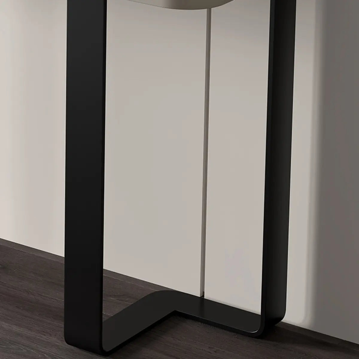Black Metal Rectangular Console Table with Drawers — Gray