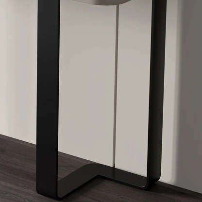 Black Metal Rectangular Console Table with Drawers — Gray
