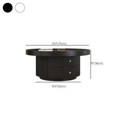 Black Metal Round Coffee Table Set with Storage