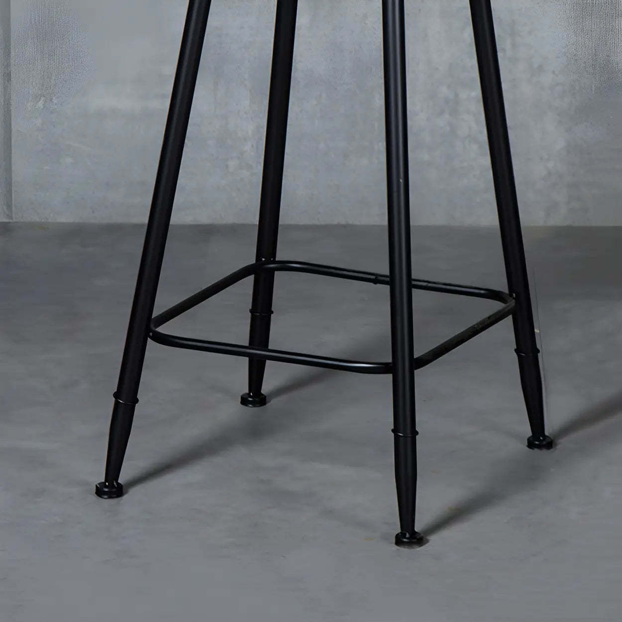 Black Metal Round Fabric Cushion Bar Stool — Green / 1 Piece