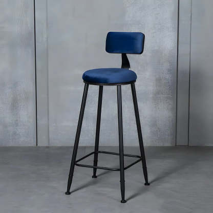 Black Metal Round Fabric Cushion Bar Stool — Fluorescent Green / 1 Piece
