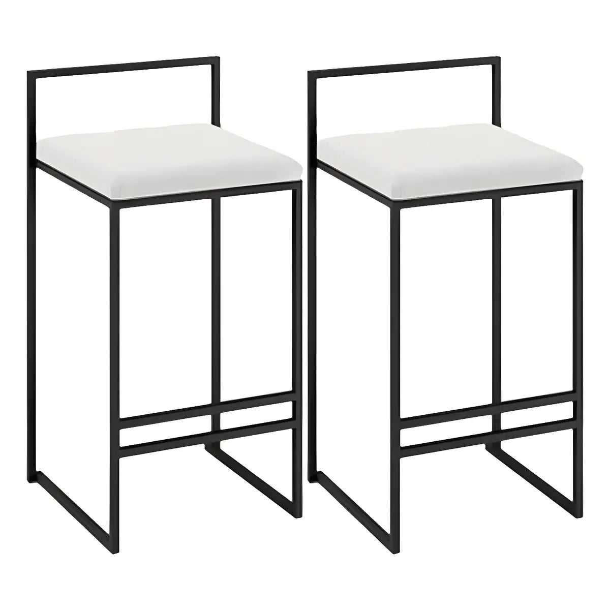 Black Metal Square Upholstered Counter Stool — Black / 4 Piece Set