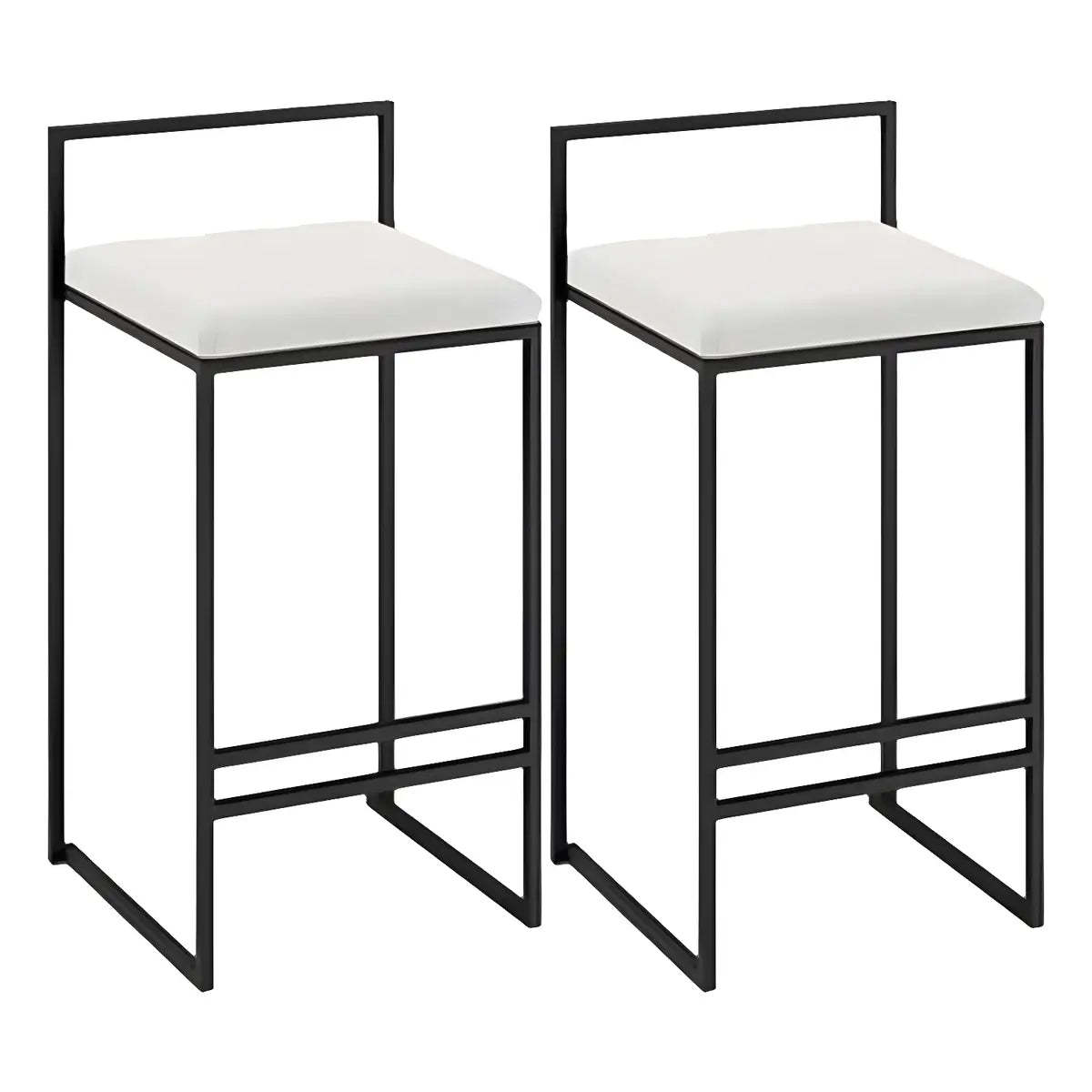 Black Metal Square Upholstered Counter Stool — Black / 4 Piece Set