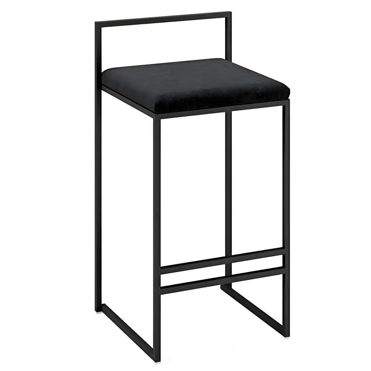 Modern square counter metal bar & counter stools — 30" H / Black / Set of 1