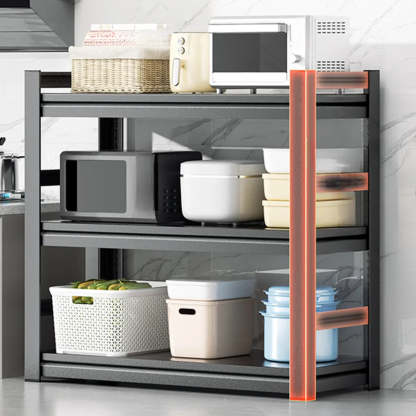 Black Metal Standard Baker's Rack with Microwave Shelf