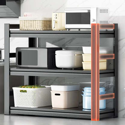 Black Metal Standard Baker's Rack with Microwave Shelf