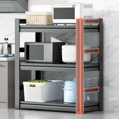 Black Metal Standard Baker's Rack with Microwave Shelf