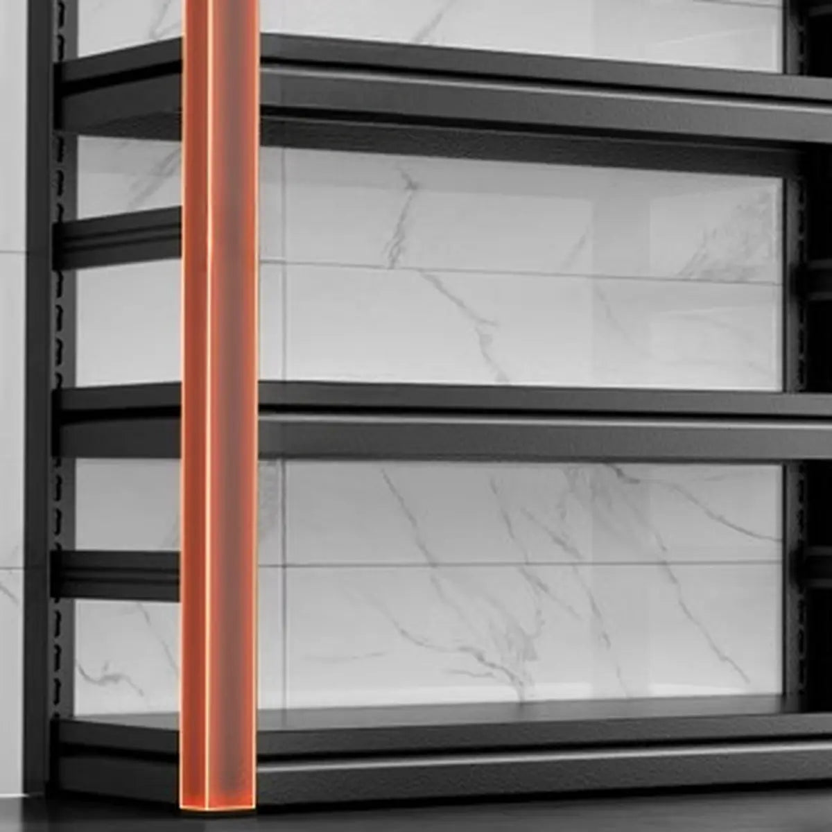 Black Metal Standard Baker's Rack with Microwave Shelf
