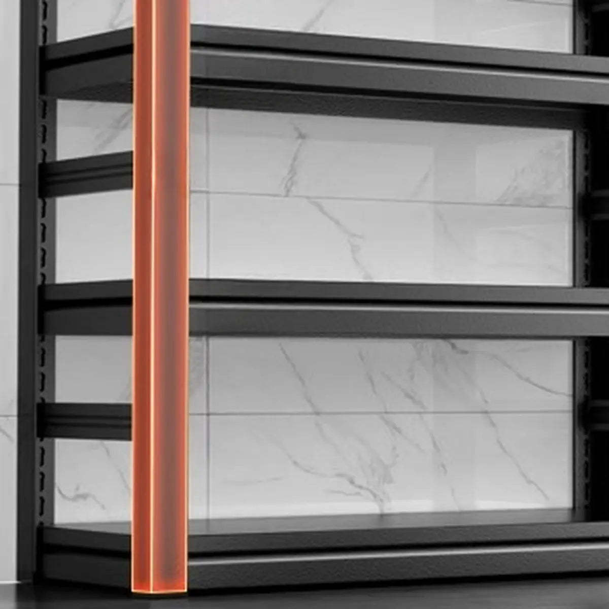Black Metal Standard Baker's Rack with Microwave Shelf