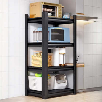 Black Metal Standard Width Baker's Rack with Shelves