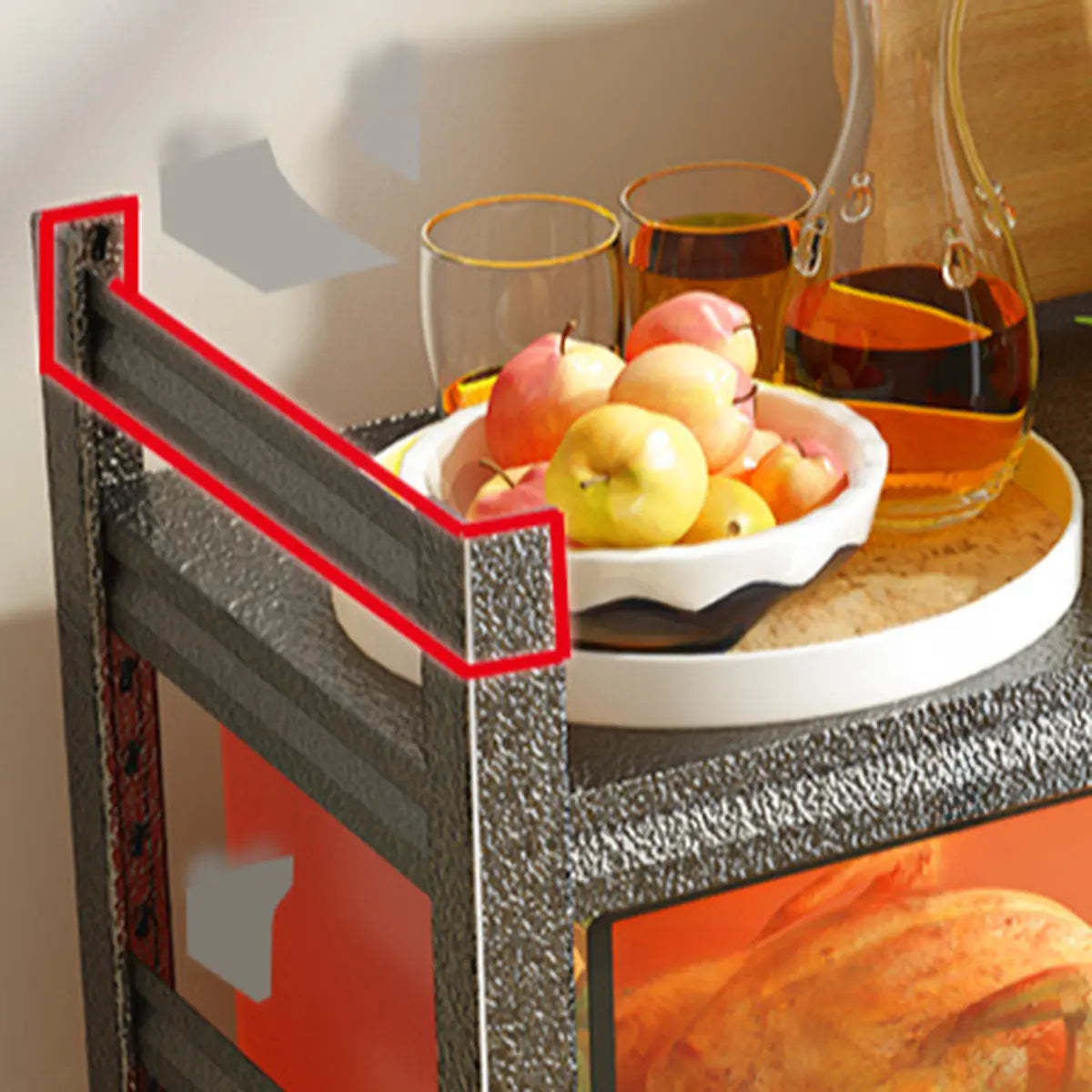 Black Metal Standard Width Baker's Rack with Shelves