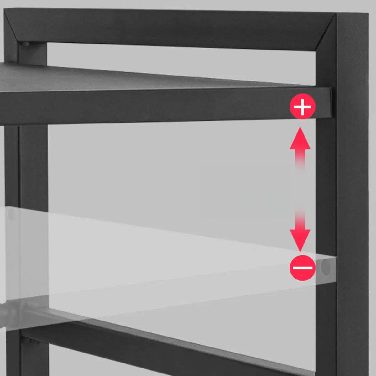 Black Metal Baker's Rack with Microwave Shelf — Black / Bread Rack & Hook & Cutting Board Rack