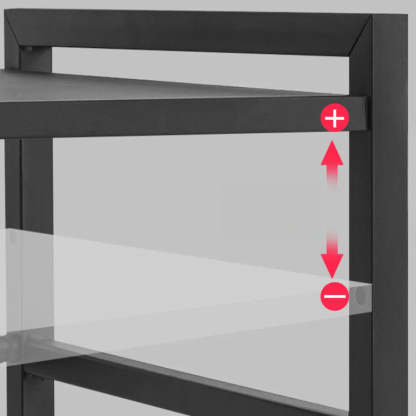 Black Metal Baker's Rack with Microwave Shelf — Black / Bread Rack & Hook & Cutting Board Rack