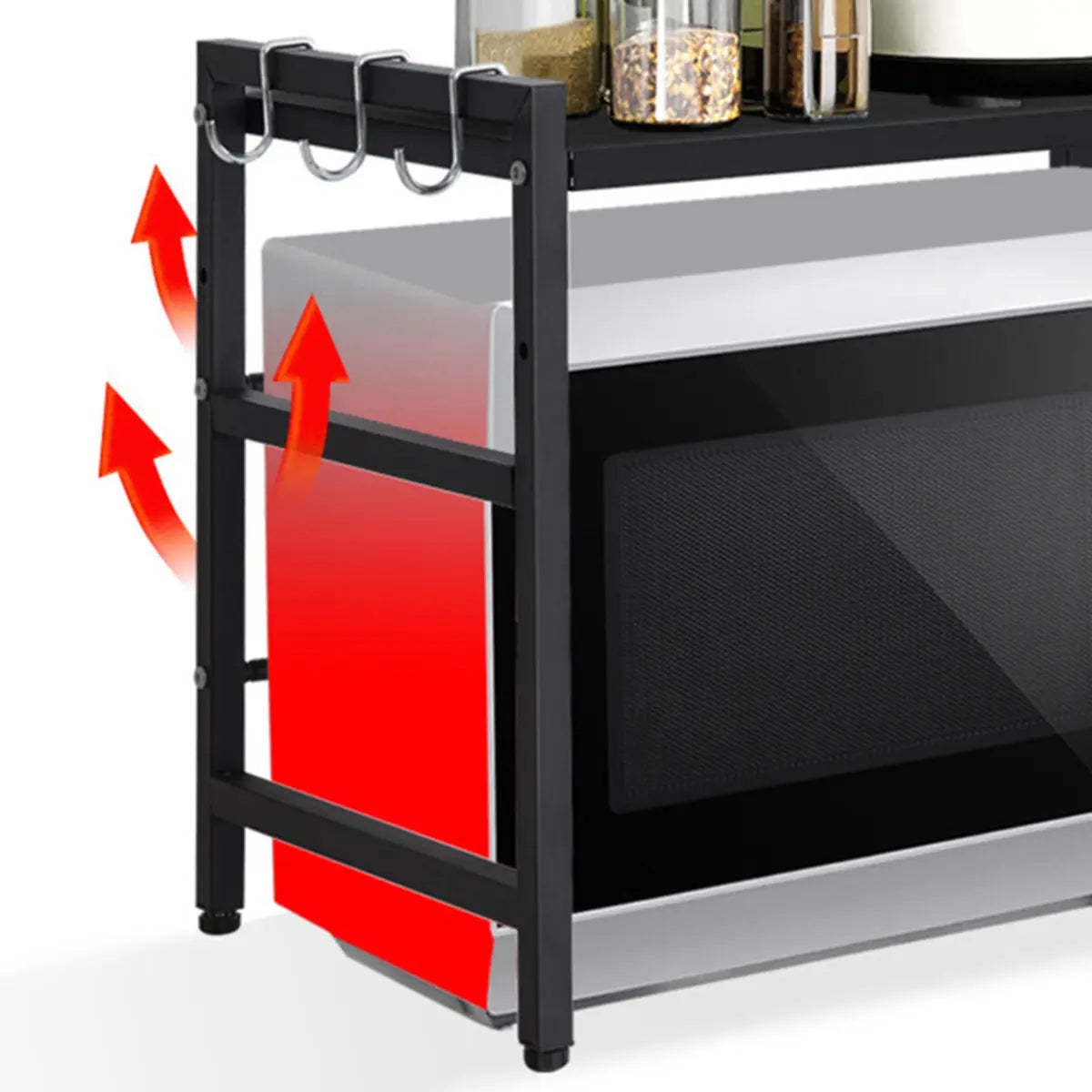 Black Metal Baker's Rack with Microwave Shelf