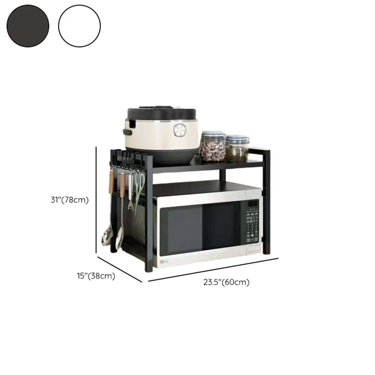 Black Metal Baker's Rack with Microwave Shelf