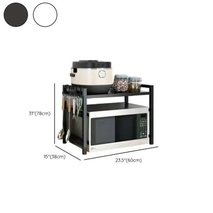 Black Metal Baker's Rack with Microwave Shelf