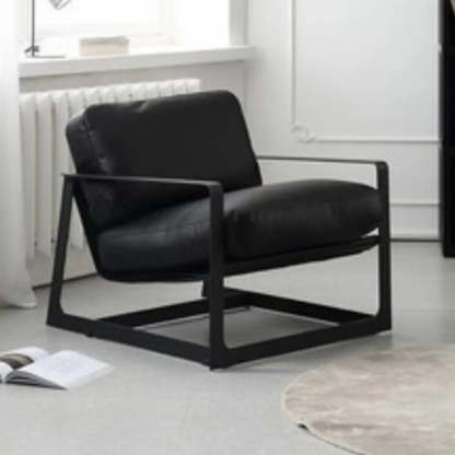 Black Microfiber Leather Reclining Lounge Chair