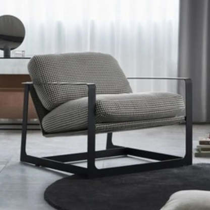 Black Microfiber Leather Reclining Lounge Chair
