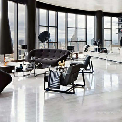 Black Microfiber Leather Reclining Lounge Chair
