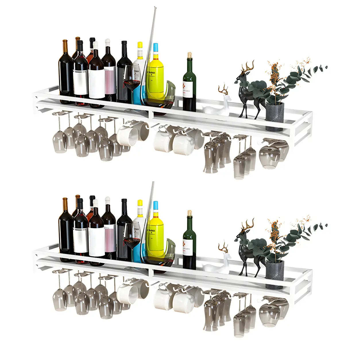 Iron Floating Wall-Mount Wine Rack