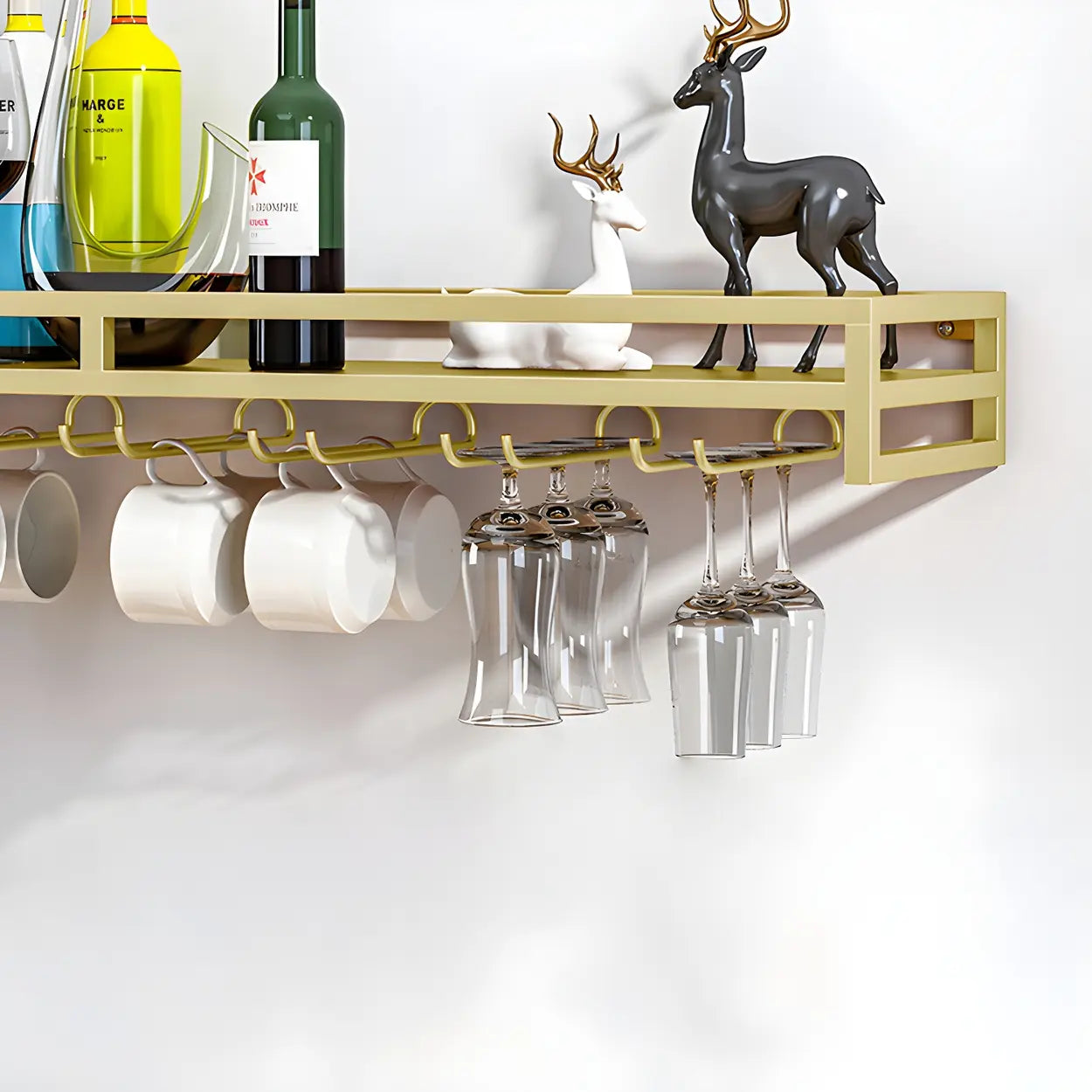 Iron Floating Wall-Mount Wine Rack
