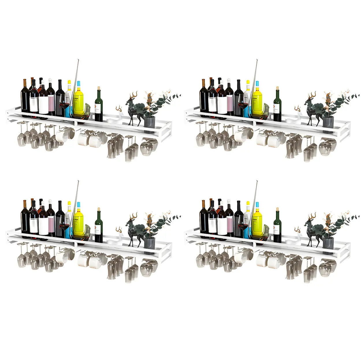Iron Floating Wall-Mount Wine Rack