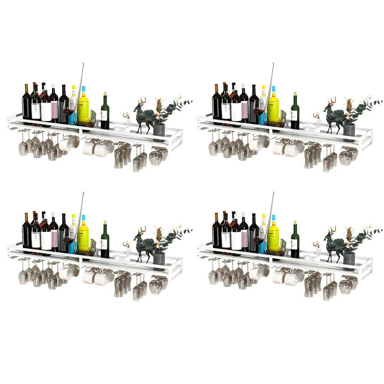 Iron Floating Wall-Mount Wine Rack