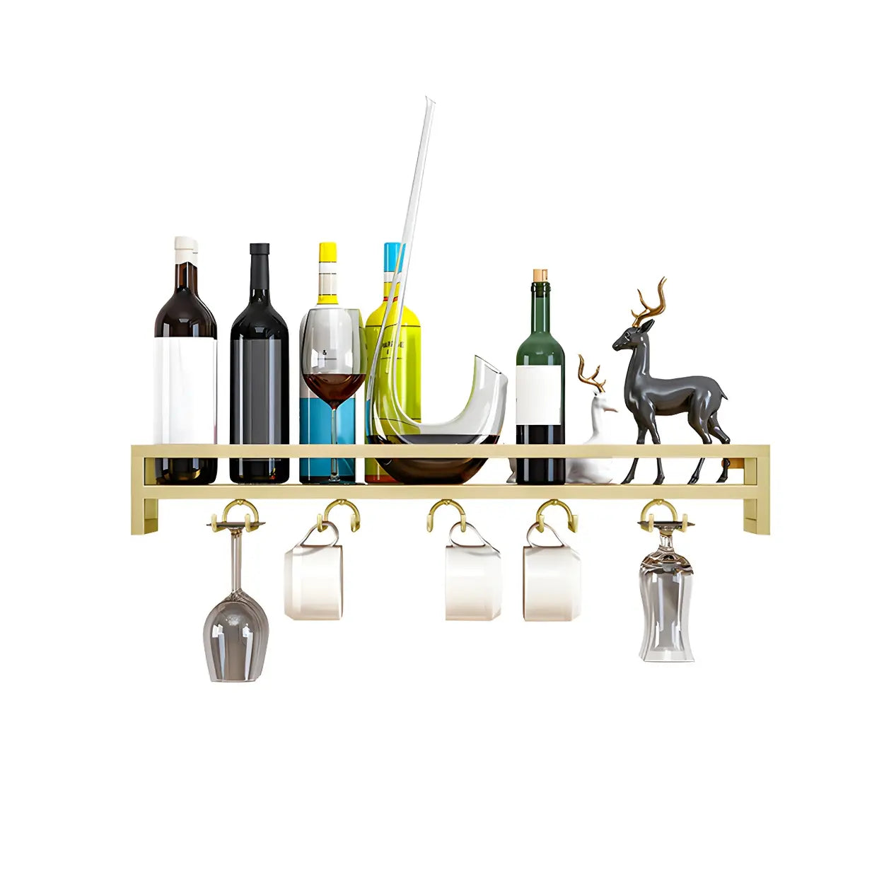 Iron Floating Wall-Mount Wine Rack