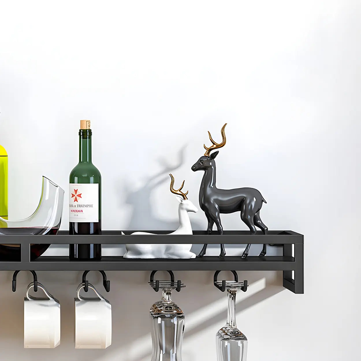 Iron Floating Wall-Mount Wine Rack