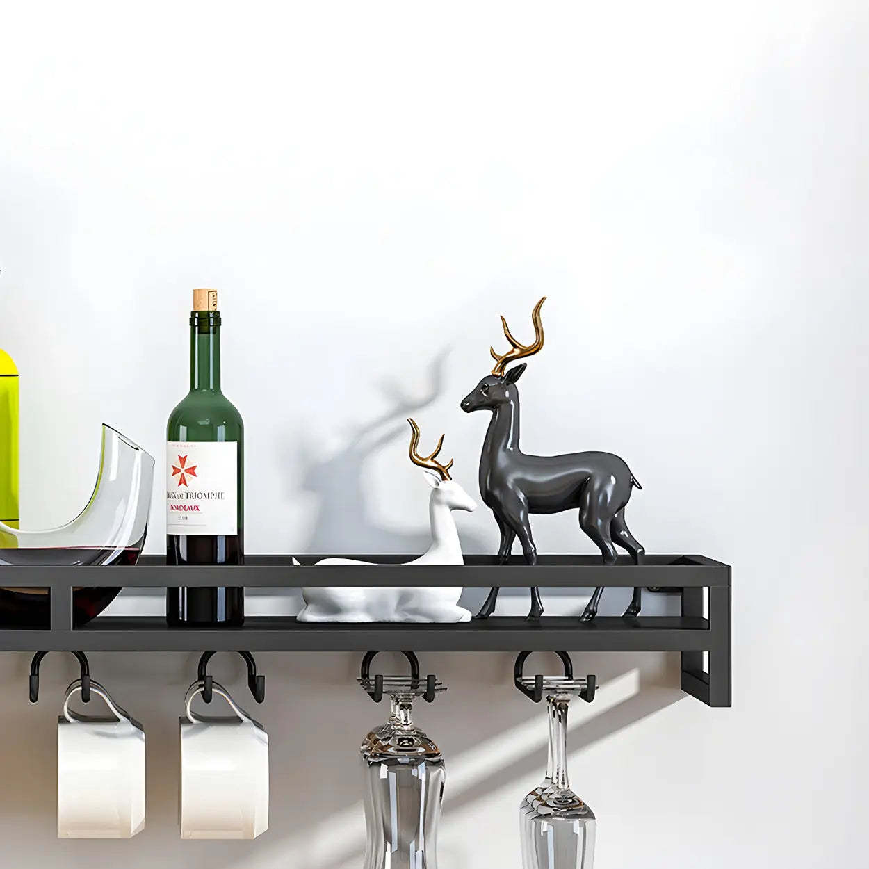 Iron Floating Wall-Mount Wine Rack