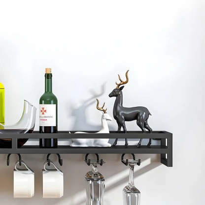 Iron Floating Wall-Mount Wine Rack