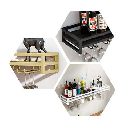 Iron Floating Wall-Mount Wine Rack