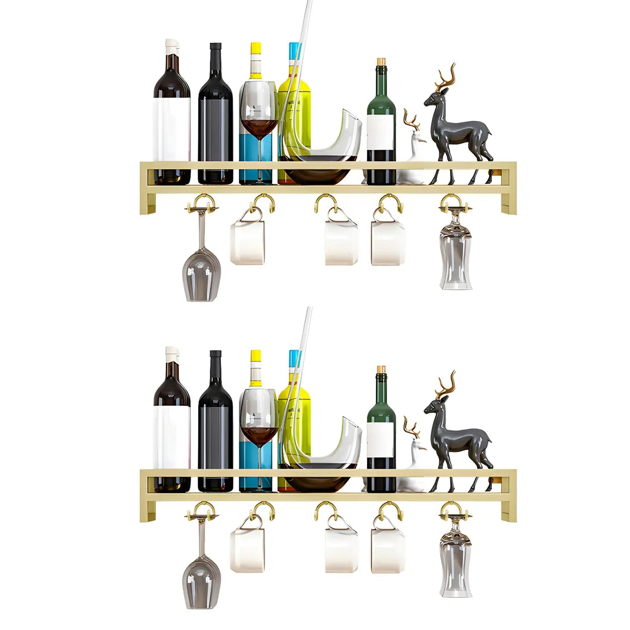 Iron Floating Wall-Mount Wine Rack