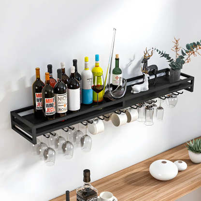 Iron Floating Wall-Mount Wine Rack