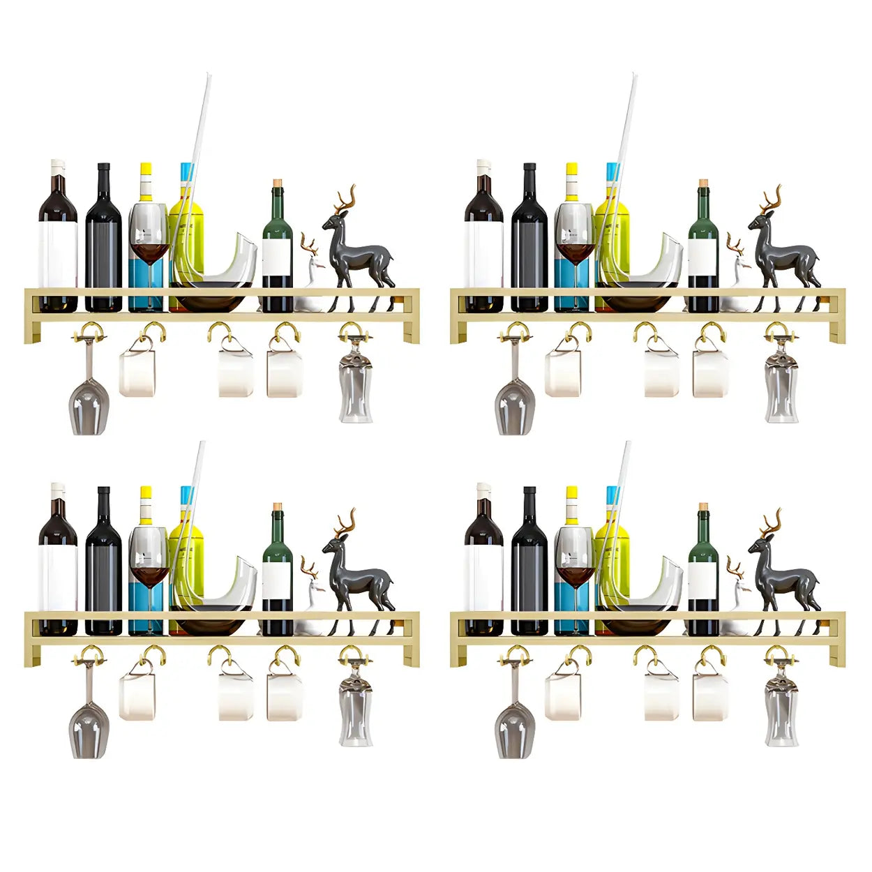 Iron Floating Wall-Mount Wine Rack