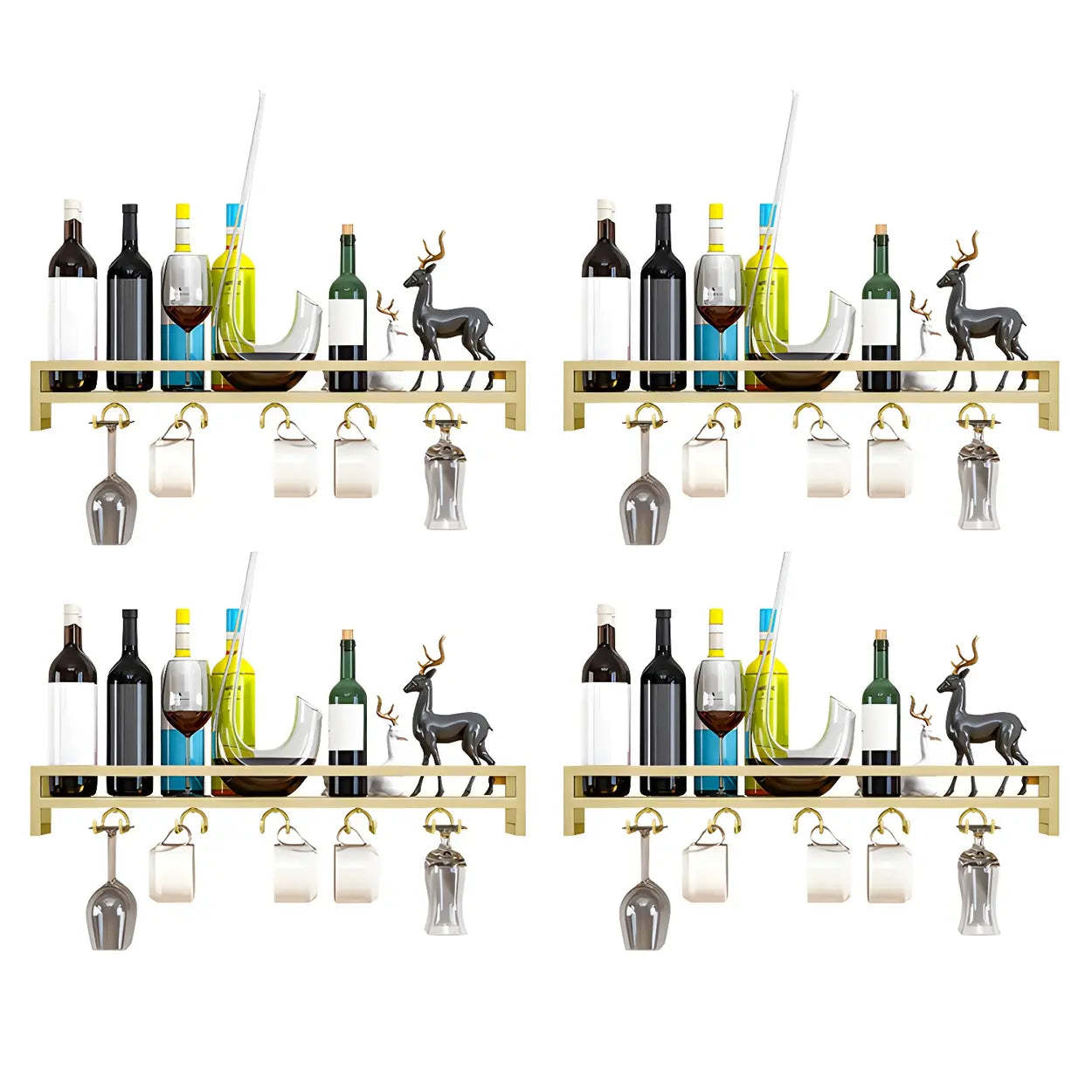 Iron Floating Wall-Mount Wine Rack