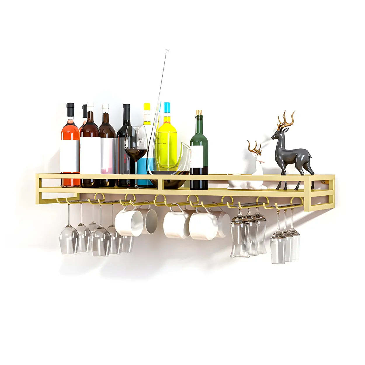 Iron Floating Wall-Mount Wine Rack