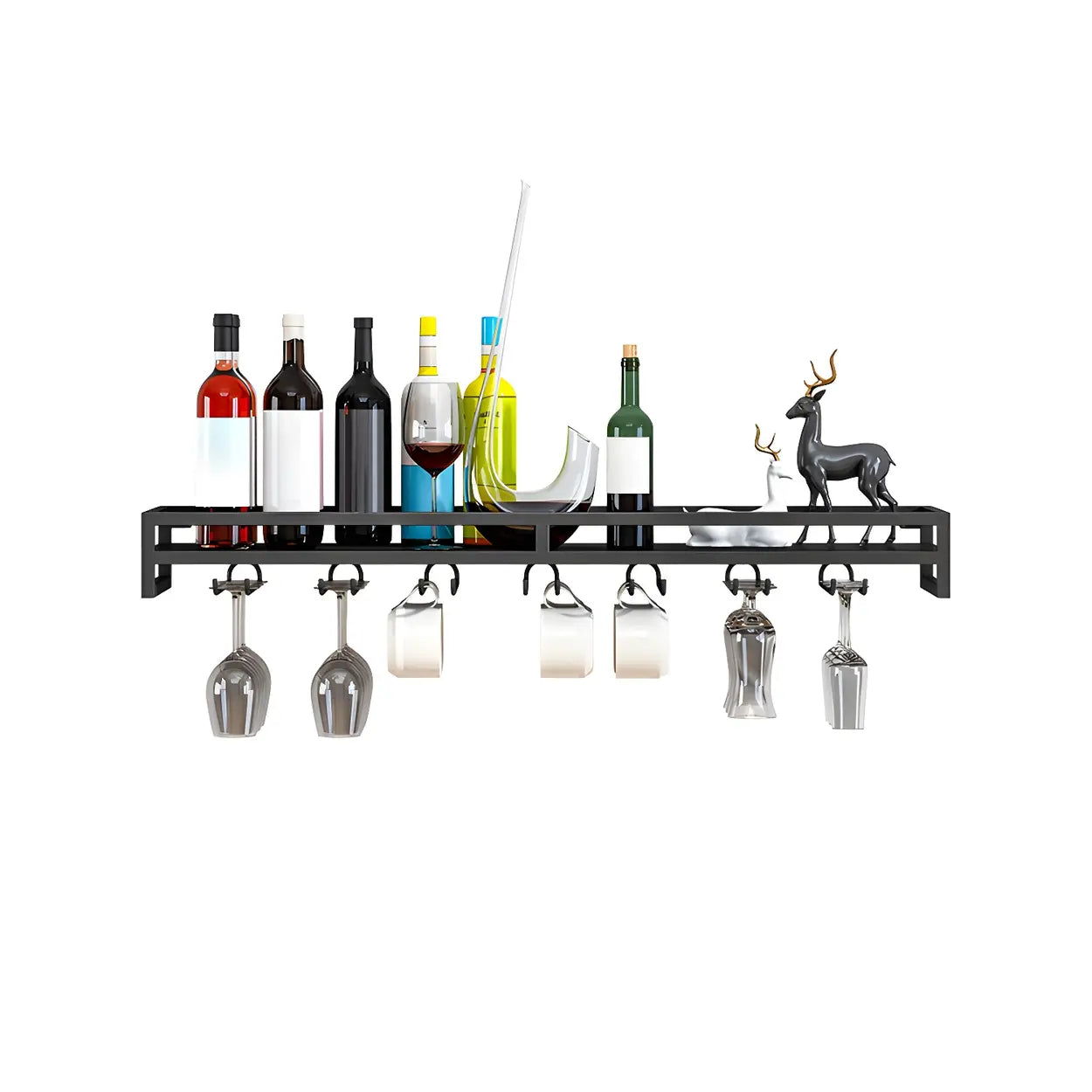 Iron Floating Wall-Mount Wine Rack