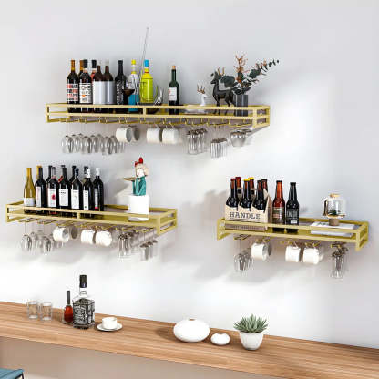 Iron Floating Wall-Mount Wine Rack
