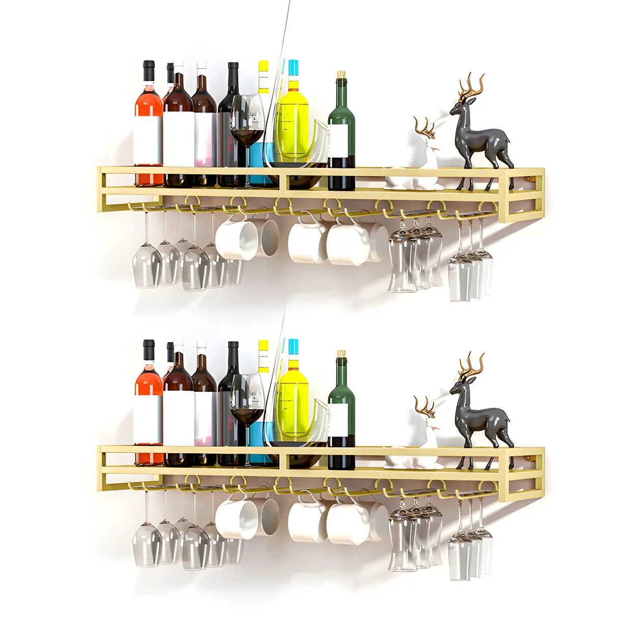 Iron Floating Wall-Mount Wine Rack