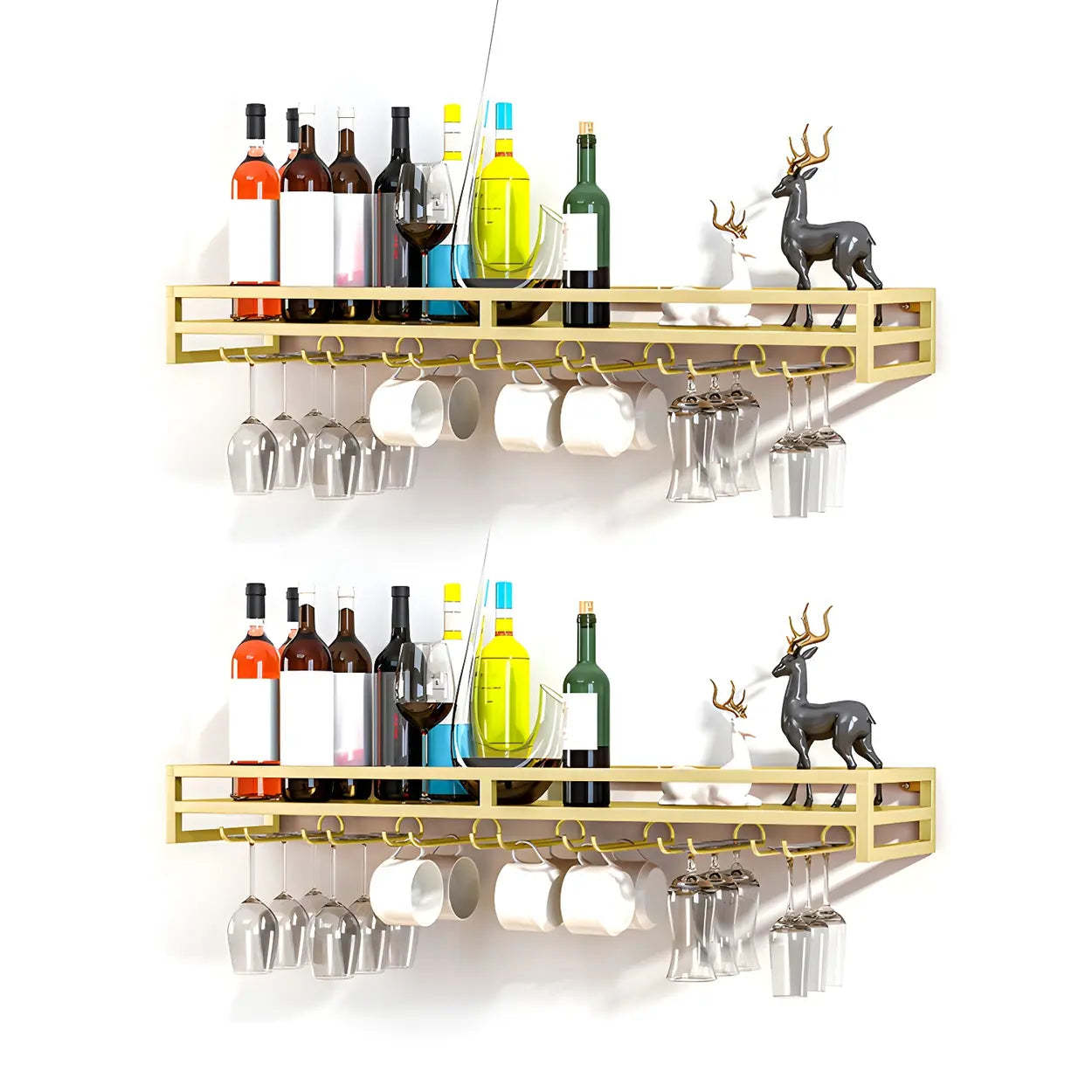 Iron Floating Wall-Mount Wine Rack
