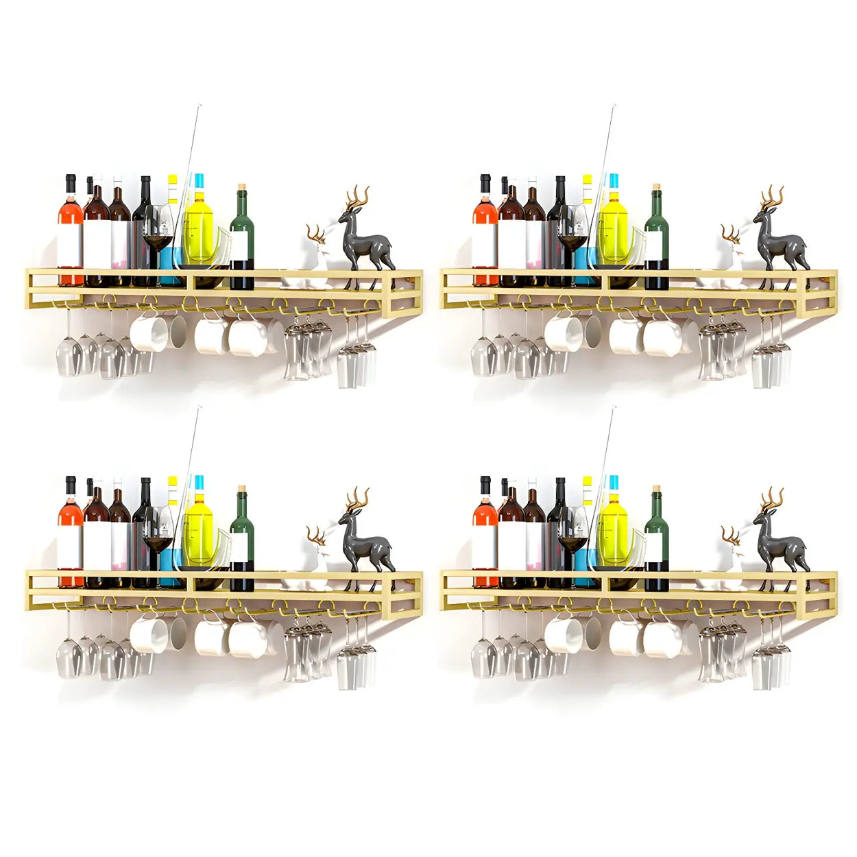 Iron Floating Wall-Mount Wine Rack
