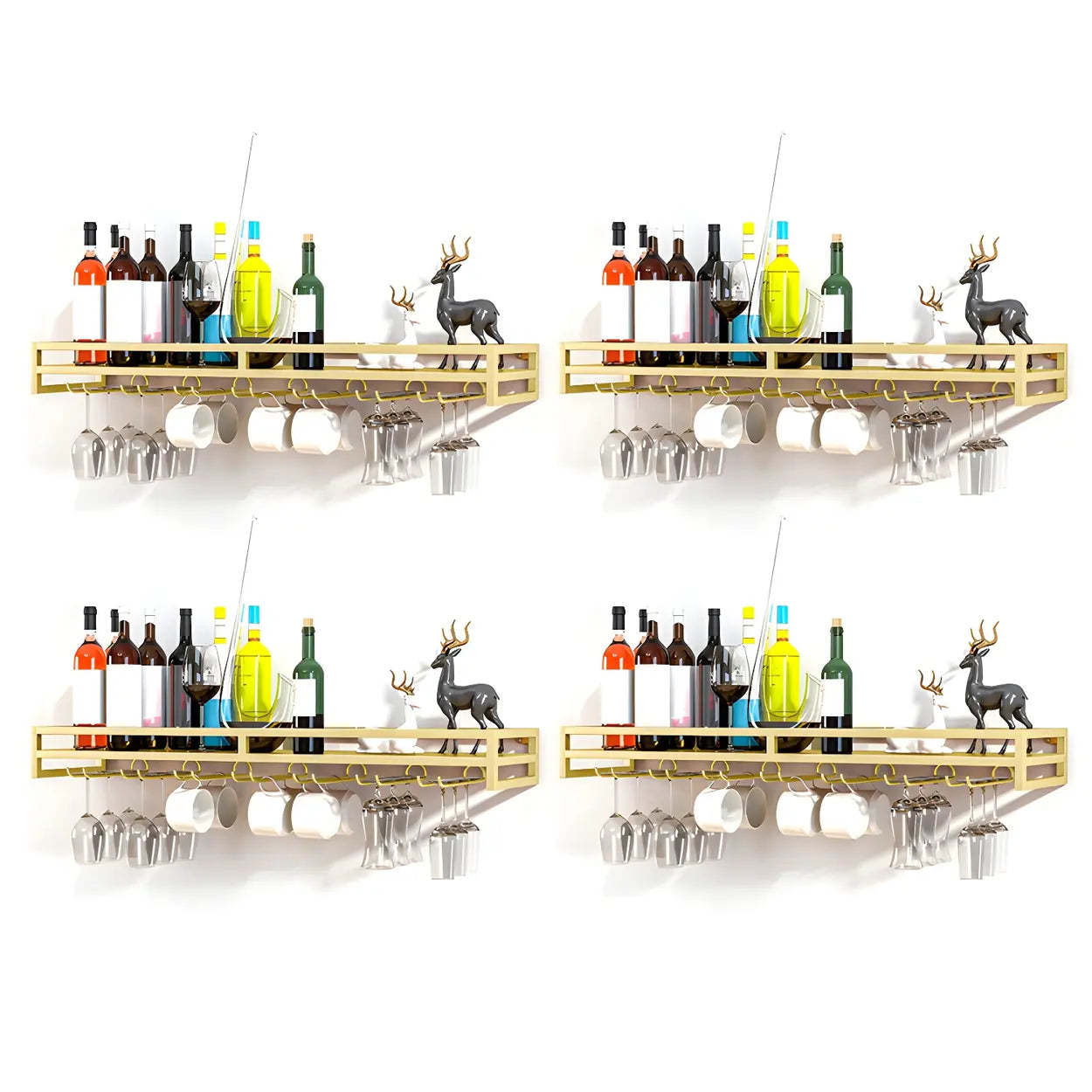 Iron Floating Wall-Mount Wine Rack