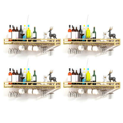 Iron Floating Wall-Mount Wine Rack