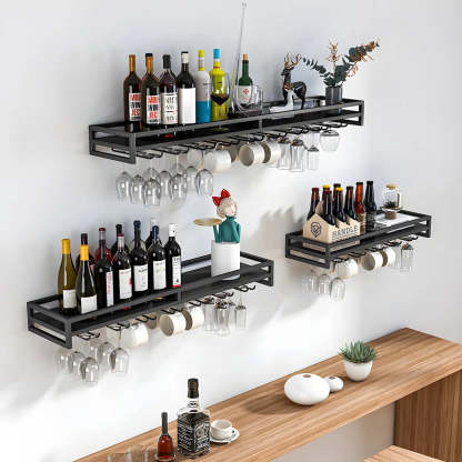 Iron Floating Wall-Mount Wine Rack